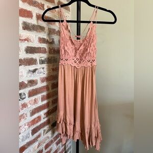 Free People Women's Adella Slip Dress in a rose / mauve color | size small